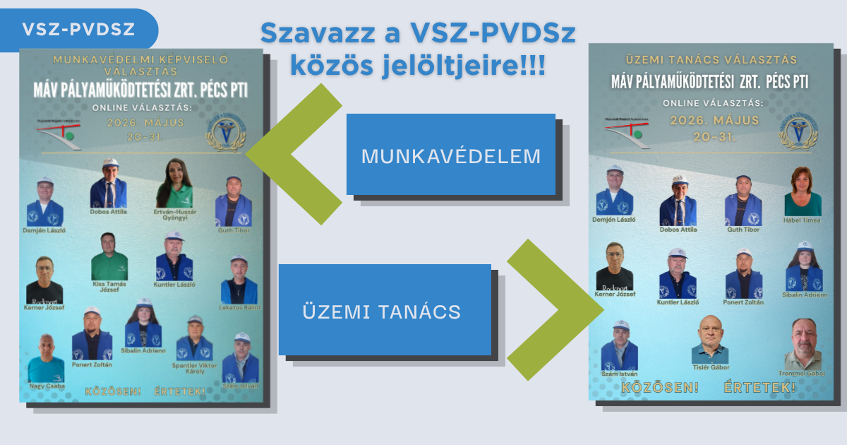 ÜZEMI TANÁCS ÉS MUNKAVÉDELMI KÉPVISELŐ VÁLASZTÁS - PÉCS  A MAI NAPTÓL LEHET SZAVAZNI!